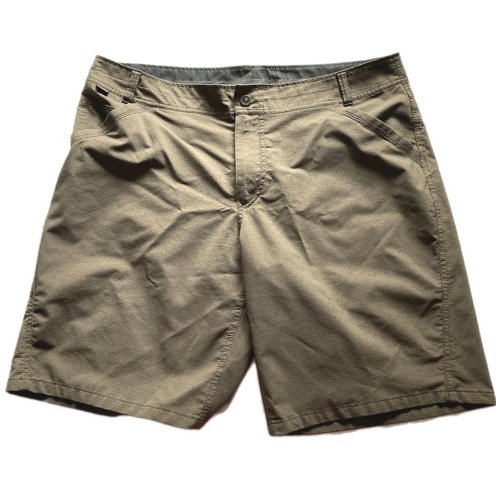 Kuhl Shorts Mens 42 Brown Polyester Chino Performance Travel Casual Summer EUC